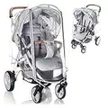 Zamboo Universal Regenschutz Buggy mit vollständiger Frontöffnung - Regenverdeck Kinderwagen & Sportwagen mit Fenster und Doppel Reißverschluss zum Öffnen - transparent, schadstofffrei