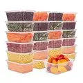 STACKABLES - 25 Pack Reusable 750ml Plastic Food Storage Containers with Lids - 25oz Meal Prep Takeaway Deli Containers with lids - BPA Free, Microwave, Freezer & Dishwasher Safe