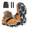 eSmart Crampones Ligeros, 26 Dientes de Acero Inoxidable Crampones Hielo Antideslizantes, Raquetas de Nieve para Actividades al Aire Libre: Senderismo, Camping, Caminata, Pesca y Uso Diaria