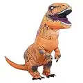 Rafalacy Inflatable Dinosaur Costume for Adult Blow up T-rex Costume Funny Halloween Party Costume Jurassic Dinosaur Cospaly Fancy Dress up Suit (Brown)