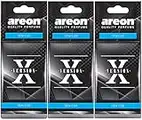 AREON X Version Car Air Freshener New Car Smell Scent Rear View Mirror Hanging Black Blue Set Multi Pack of 3