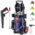 Dextra Electric Power Pressure Washer 3000PSI Max 2.5 GPM Water Pressure Washer, 2000W Car Pressure Washer with Hose Reel, 4 Nozzles,Foam Cannon and Spray Gun for Car Washing,Home Use,Cleaning Patio