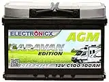 Batería AGM 12v 100Ah Electronicx Caravan Edition batería Solar 12v acumulador 12v baterías solares Suministro batería 12v agm batería Caravana Camper Gel batería 12v 100ah acumulador Solar Mover