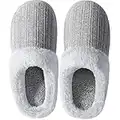 Amazon Essentials Women's Warm Cushioned Slippers for Indoor/Outdoor Grey, Size 9