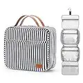 Bosidu Hanging Travel Toiletry Bag,Large Capacity Cosmetic Travel Toiletry Organizer for Women with 4 Compartments & 1 Sturdy Hook,Perfect for Travel/Daily Use/Valentine Gifts for Her/Women