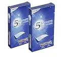 5D Teeth Whitening Strips, 56 Pieces, Sensitive Teeth Whitener Strips, Enamel Safe Teeth Whitening, White Strips with Fast Whitening Results, Removes Tough Stains - Mint Flavour (2 Packs - 28)