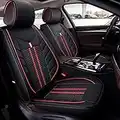 flexzon Universal quality black fabric & leatherette luxury breathable front car seat covers