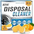 ACTIVE Garbage Disposal Cleaner Deodorizer Tablets 24 Pack - Fresh Citrus Foaming Scrub Sink and Disposer Freshener, Natural Kitchen Drain Cleaning Tablet - 1 Year Supply