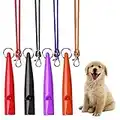 Hundepfeife,Ultraschall Hundepfeife,Professionelle Ultraschall Pfeife,Einstellbare Hochfrequenz Hunde Zubehör,Hunde Pfeife mit Lanyard für Hundeerziehung Hundetraining,4 Stück,Orange/Schwarz/Rot/Lila