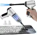 3-in-1 Electronics Compressed Air Dusters, Mini Vacuum Cleaner for Keyboard, 65000 RPM Electric Canned Air Kit, Cordless Air Can Spray Blower for PC Computer Desk Dust Cleaning