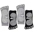 Calzini Pilates Donna Antiscivolo Calze Dita Separate per Yoga Danza Barre Fitness Arti Marziali Ginnastica, 4 Paia