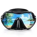 Snorkel Diving Mask, Professional Snorkeling Mask Gear, Ultra Clear Lens with Wide View Tempered Glass Goggles,Anti Leakage Scuba Mask, Silicone Swimming Goggles Mask for Adults, 3 Color (Black)