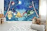 WYTCY Peintures murales 3D pour Pokemon Japon Anime jeu papier peint Mural dessin animé amovible murale 140(l) x100(H) cm