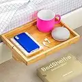 BedShelfie - Estante de Noche de bambú Moderno/Ahorro de Espacio, mesilla de Noche Flotante Ajustable para Habitaciones pequeñas, literas de Loft y dormitorios contemporáneos (Natural)