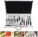 Hovico 18PCS Portable Vegetable Fruit Food Cake Carving Knife Peeling Culinary Kitchen Sculpting Modeling Tools Kit for Chef DIY with Carry Box