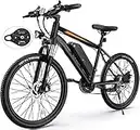 TotGuard Electric Bike, Bike for Adults, 26" Ebike 350W Adult Bicycles, 19.8MPH Mountain 36V 10.4Ah Battery, Suspension Fork, Shimano 21 Speed Gears