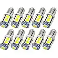 Ruiandsion 10pcs BAY9S H21W Ampoule LED 24V Super Bright 5050 9SMD Jeu de puces LED Feu de recul Lumière Ampoule, Blanc