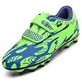 Unitysow Scarpe da Calcio Ragazzi FG/AG Professionale All'aperto Sportivo Scarpe da Allenamento Bambini Teenager Scarpe Calcetto Spike Tacchetti 28-38 EU,Verde,36 EU