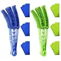 Procest 2 Pack Window Blind Cleaner Duster Tool with 6 Each Microfiber Sleeves, Blind Cleaner Tools for Window Blinds, Jalousie Shutter, Air Conditioner