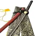 tsiao chih 40 Zoll Full Tang Handgefertigtes Japanisches Samurai-Schwert Hamon geschmiedetes gefaltetes rotes Damaskus-Stahl Katana echtes Schwert, L