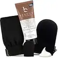 Self Tanner & Tanning Mitt Set – Tanning Lotion with Organic Aloe Vera & Shea Butter for Bronze Natural Looking Fake Tan, Mitt Set Includes Exfoliating Glove, Body Applicator and Face Applicator