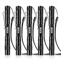 CZS LED Flashlight Penlight 1000 Lumens Battery-Powered Handheld Pen Light Pocket Torch Powered by 2AAA Battery,5 PCS (Battery Not Included)