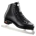 Riedell Skates - 10 Opal - Recreational Youth Ice Skates with Stainless Steel Spiral Blade for Boys | Black | Size 10 Youth