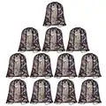 TUPARKA 12 Pack Camouflage Drawstring Backpack Bulk String Backpack Cinch Tote Kids Sport Bags Storage Bags for Gym Traveling (Camouflage)