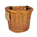 Traditional Bike Basket, Wicker Basket for Bike 24cm - Oval Shape Bike Baskets for Women, Front Dog Bike Basket - Great Bike Accessory for Dutch Bike