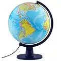 Waypoint Geographic Scout Illuminated, Decorative Classroom Globe with Stand, World Globe with More than 4000 Places, 12” Interactive Globe with Political Mapping, Blue