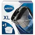 BRITA Carafe filtrante Elemaris XL noire + 1 filtre MAXTRA+, réduit le calcaire, le chlore et le plomb pour une eau du robinet plus pure, sans BPA.