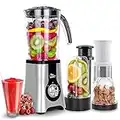 Jug Blenders, Uten Smoothie Blender 1.25L, Multi-Functional Smoothie Maker and Mixer for Juicers Fruit Vegetable 220W Automatic Blender Ice Crusher with 22,000 RPM/Min