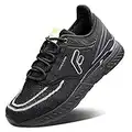 Extra Wide Fit Trainers for Men Gym Running Shoes Comfortable Walking Sneakers for Plantar Fasciitis Flat Feet, Black, 7 UK X-Wide