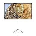 Portable Projector Screen with Stand, Outdoor Movie Screen, 80 Inch 16:9 Light-Weight, Mobile and Compact, Easy Setup and Carrying, Projection Screen with 1.2 Gain Glass Fiber, Idea for Home Cinema