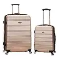 Rockland Melbourne Hardside Expandable Spinner Wheel Luggage, Champagne, 2-Piece Set (20/28)