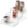 iDesign Linus Organisateur Cuisine pour Placards, Étagère Cuisine de Taille Moyenne à 3 Étages en Plastique, Transparent