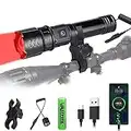 VASTFIRE Red Light Torch 800 Yards,Adjustable Focus 1800Lumens Tactical Red Light Flashlight, USB-C Charge for Hog Coyote Coon Bobcat Raccoon Varmint Rabbit Night (red Light)