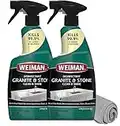 Weiman Disinfectant Granite Daily Clean & Shine (2 Pack with Polishing Cloth) Safely Clean Disinfect and Shine Granite Marble Soapstone Quartz Quartzite Slate Limestone Corian Laminate Tile Countertop