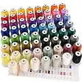 New brothreads 63 Brother Colors 100% Polyester Machine Embroidery Thread Kit 500m - Compatible for Home-Based Embroidery Sewing Machine