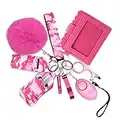 AMIR Safety Keychain Set for Women with Personal Alarm, Card Wallet, Wristlet Strap, Pompom Keychain, Gifts for Women and Girls