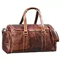 STILORD 'Myles' Grande Borsa da Viaggio in Pelle Uomo Borsone Weekender Vintage in Cuoio Tracolla Sport, Colore:kara - cognac