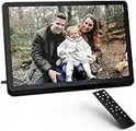 Digital Photo Frame 10 inch Ultra-FHD, Digital Picture Frame 1920x1080 Full IPS Display with Photo/Music/Video Player/Calendar/Alarm, Brightness Adjustable Electronic Photo Frame with Remote Control