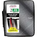 Five Star Zipper Binder, 2 Inch 3 Ring Binder, 6-Pocket Expanding File, Durable, Black (72536)