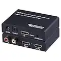 Tendak 1X2 4K HDMI Splitter with Audio Extractor + Optical and R/L Output Powered 1 in 2 Out Signal Distributor Support 3D for PS4 Xbox One DVD Blu-ray Player HD TV Projector