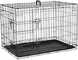 Cardys Dog Crate Puppy Pet Cage with 2 Doors Easy Clean Removable Plastic Tray Folding Metal Training Crate (Small 24")