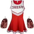 Cherry-on-Top - Uniforme da cheerleader con pompon, vari colori e taglie disponibili