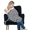 Cotton Nursing Cover - Large Breastfeeding Cover with Built-in Burp Cloth & Pocket - Soft, Breathable, Chemical-Free, 360° Coverage, Gray Nursing Cover for Breastfeeding by San Francisco Baby