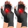 DRNAIETY 2 Pairs Compression Gloves, Arthritis Gloves for Women & Men, Carpal Tunnel Gloves, Help Arthritis Pain, Fingerless Design, Breathable Moisture Wicking Fabric Comfortable Fit (S, Black)