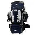 Mooedcoe 75L Mochila Senderismo Tactica Mochila Hombre Impermeable de Trekking Viaje Montaña Acampada Escalada (Azul Oscuro)