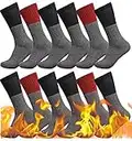 Vinco Thermal Socks 6 & 12 Pairs Insulated for cold weather Premium Comfortable Warm Winter Socks, 4 Black,4 Red,4 Navy, 10-13